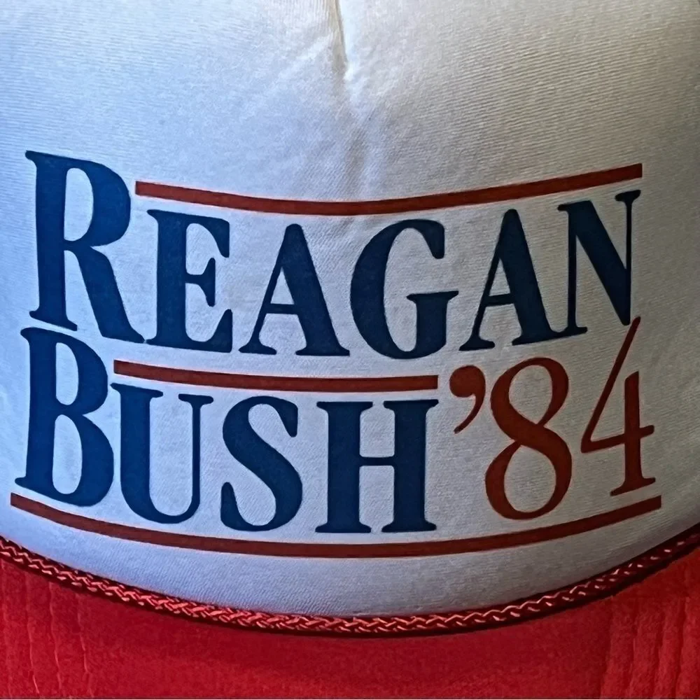 Reagan & Bush '84 Red White & Blue Trucker Hat